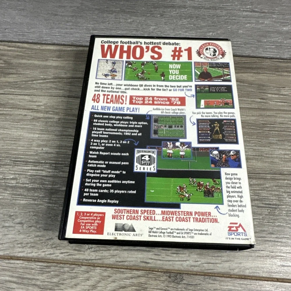 Bill Walsh‎ College Football (Sega Genesis, 1993) -no Manual